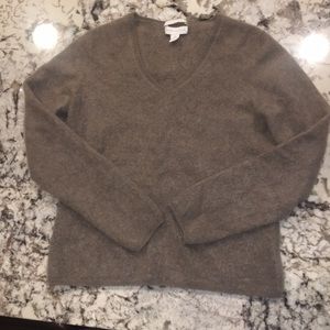 SHRUNKEN taupe cashmere sweater (fits like an XS)